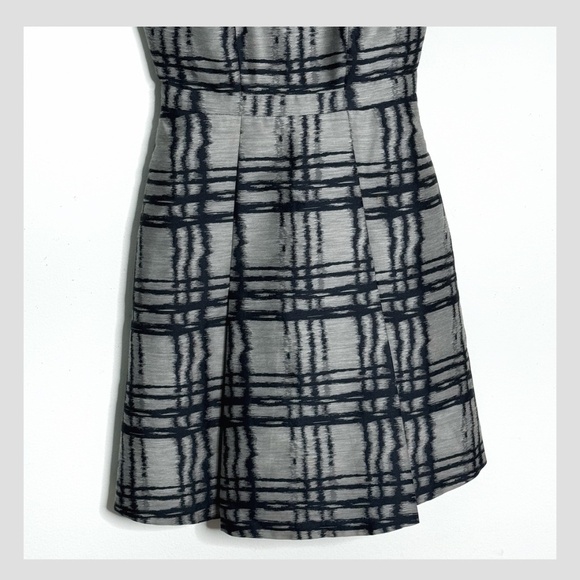 Reiss Peron Dress Fit And Flare Cocktail Mini Dress Sleeveless Pockets Navy Grey - Picture 8 of 16